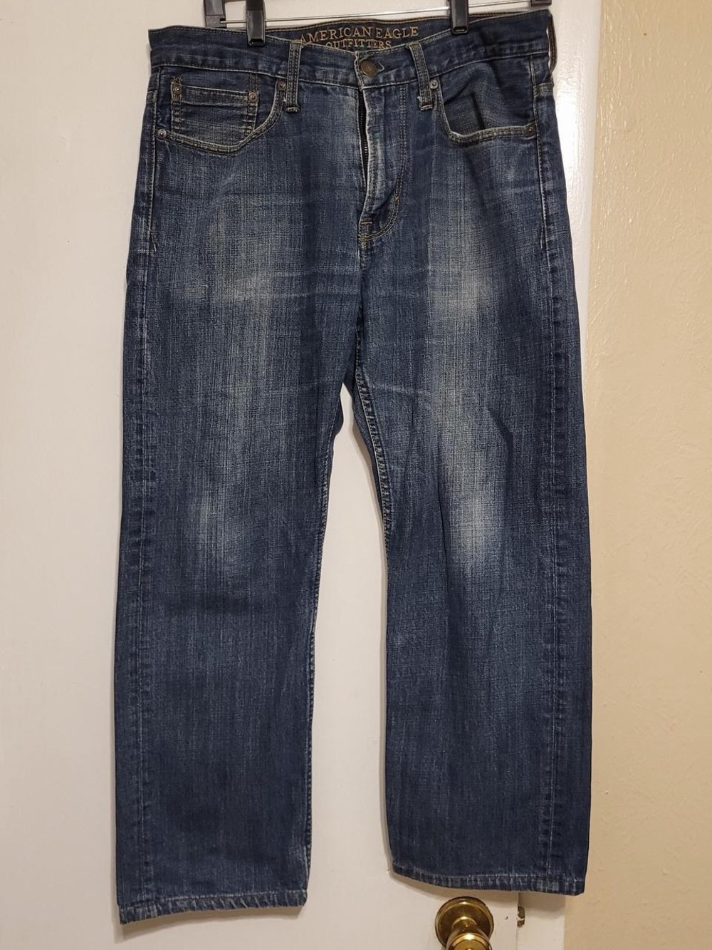 American Eagle Outfitters Men’s Dark Blue Relaxed Straight Jeans
